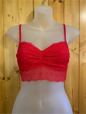 PINK Red Lace Bralette
